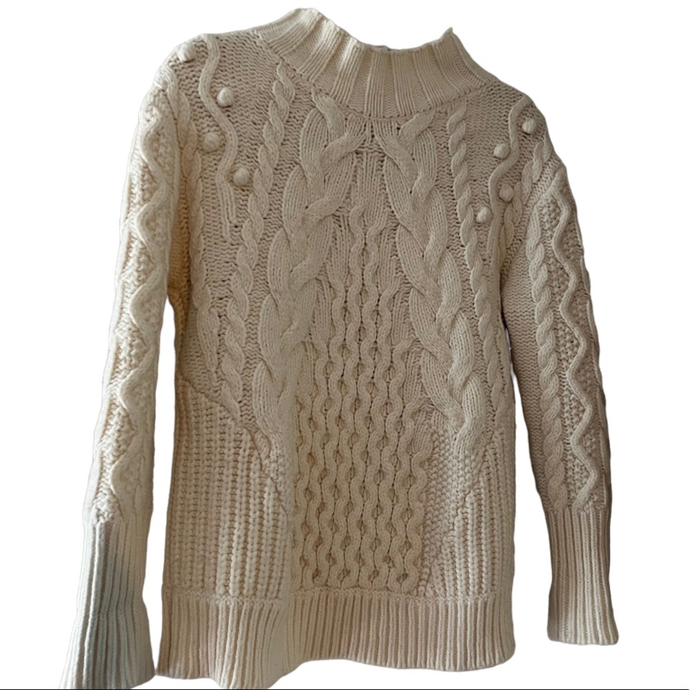 Snidel Winter White Fox Wool Turtleneck Sweater